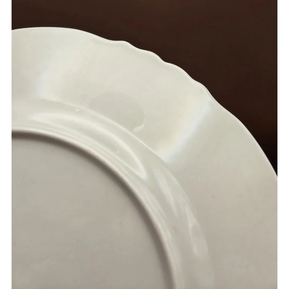 50th Anniversary Plate 22k Gold Wide Ribbon‎ Scalloped Edge 